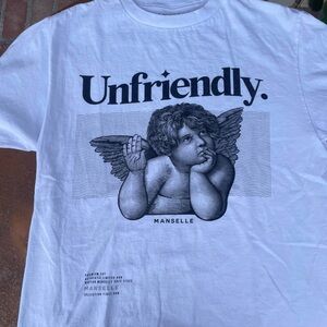 Manselle unfriendly angel white t-shirt sz L men’s